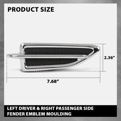 G-PLUS Pair Fender Vent Insert Chrome Molding Trim, Compatible with Ford Escape 2013-2015, LH Driver & RH Passenger Side, CJ5Z16228AB, CJ5Z16228AA, FO1267100, FO1266100