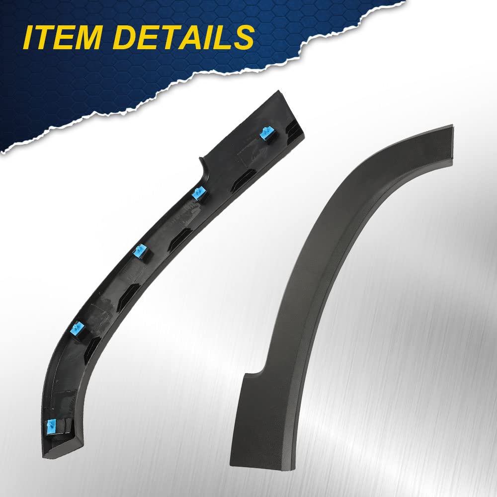 G-PLUS Rear Left Fender Flare Compatible with Jeep Cherokee 2014 2015 2016 2017 2018 2019 Wheel Opening Molding Arch Trim Black