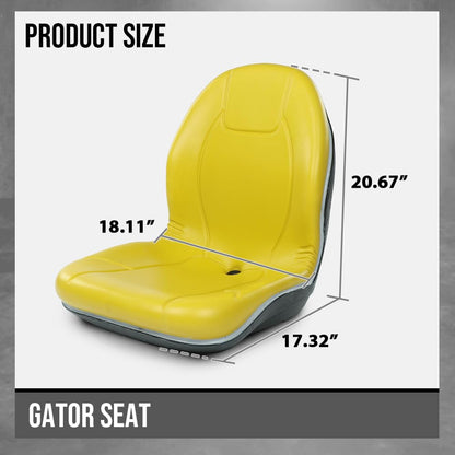 G-PLUS High Back Tractor Seat Compatible with John Deere Compact Utility Tractors: 655, 755, 756, 855 for 2305, 2320, 2520, 2720, Might Have to Replace Existing Kill Switch Yellow