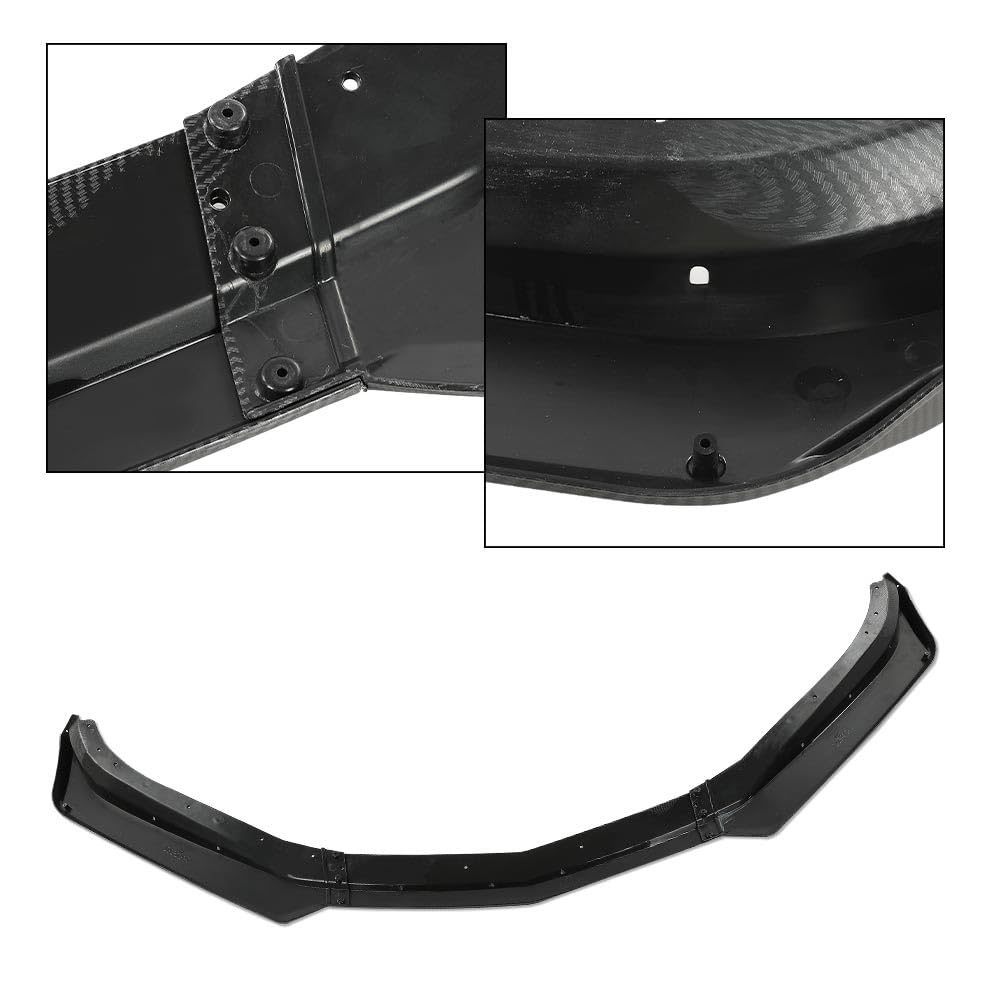 G-PLUS Front Bumper Lip Splitter 1LE Style Compatible with Chevy Camaro LT/LS/RS/SS Models 2016-2023 (Will Not Fit ZL1 Bumper Models) Textured Carbon Fiber Black