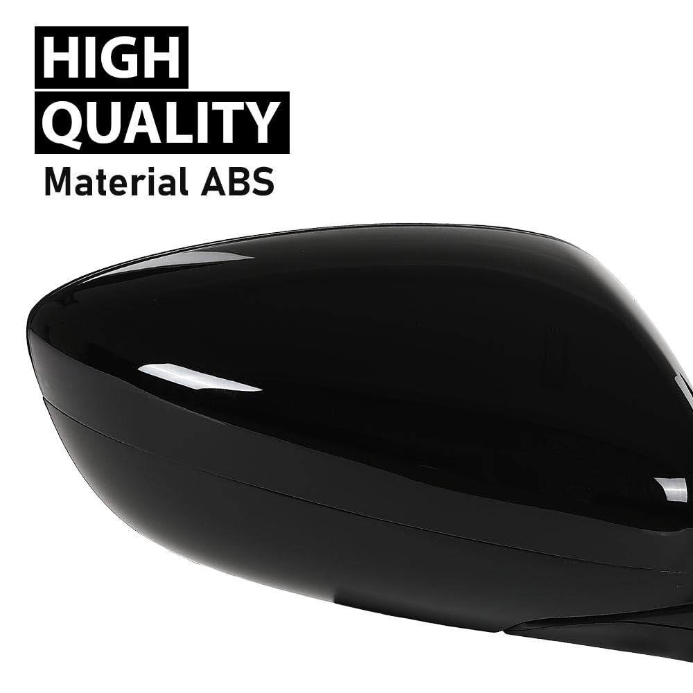 G-PLUS Power Mirror Right Passenger Side Compatible with Honda Accord Sedan 2018-2022 1.5L 76208TVAA02 76201TVAA01ZJ HO1321328 Glossy Black 3-Pin Manual Folding