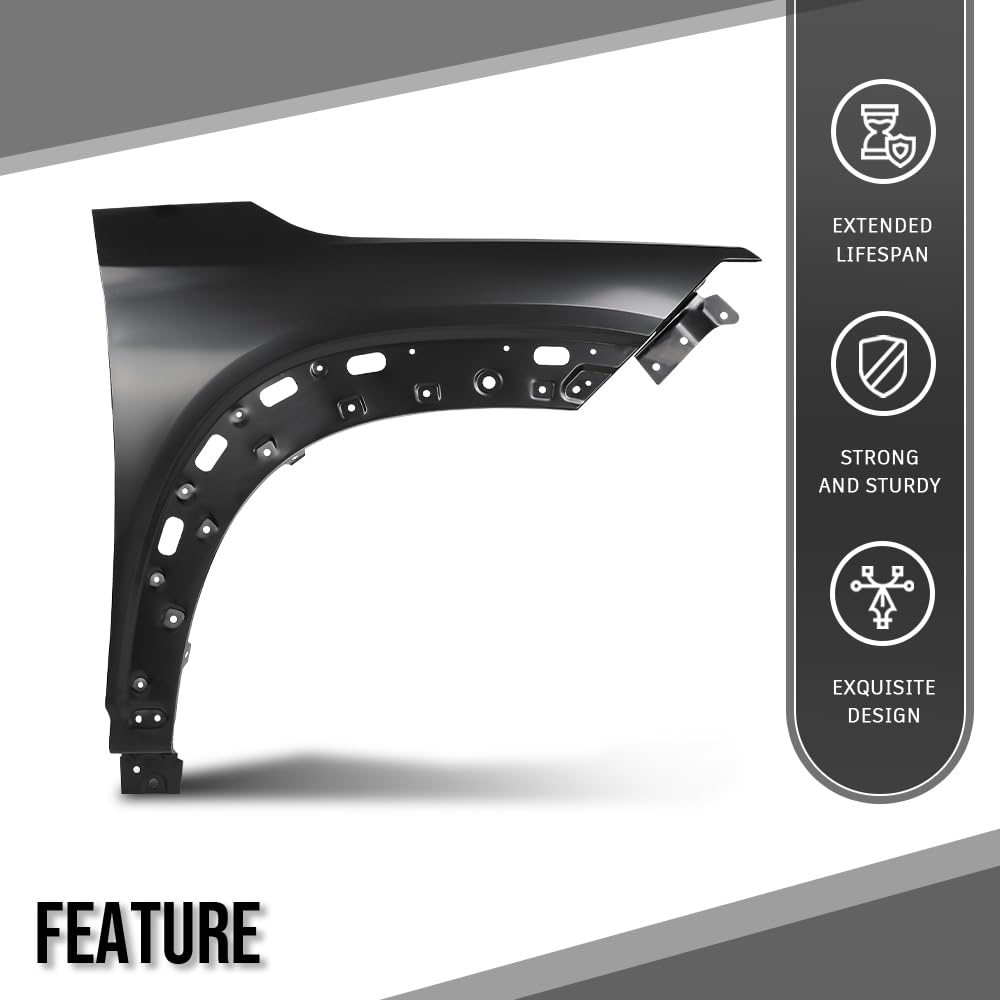 G-PLUS Fender Front Right Passenger Side Compatible with Chevy Trailblazer 2021-2026 Black
