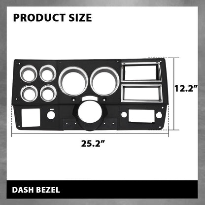 G-PLUS Dash Bezel Compatible with 1984-1987 Chevy GMC Truck Instrument Cluster Bezel w/Air Conditioning & Lower Column Cover (w/o Wiper Switch Hole) Replace for 14057869