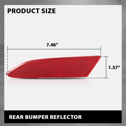 G-PLUS Rear Left Bumper Reflector, Compatible with Ford Focus S SEL Titanium 2012-2018, Driver Side, FO1184101, BM5Z13A565B