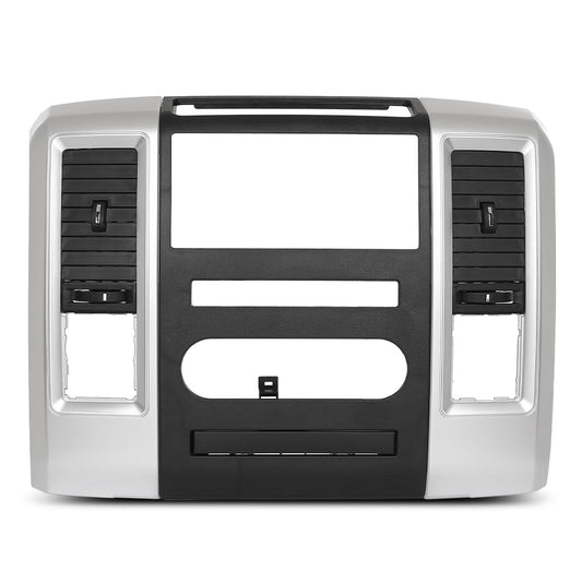 G-PLUS Radio Climate Control Bezel Trim Center Vent Compatible with Dodge Ram 2009 2010 2011 2012 Silver
