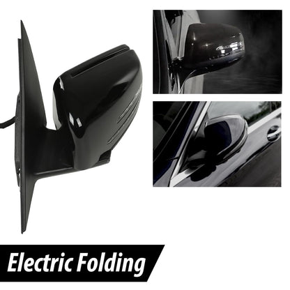 G-PLUS Rear View Mirror Driver and Passenger Side Compatible with Benz C Class W204 C200 C180 C300 2008-2013/Not Fit the Coupe 2048106376 2048106476 Glossy Black