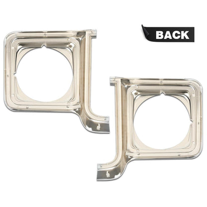 G-PLUS Headlight Trim Bezel Headlight Door Chrome Silver Compatible with Chevy Blazer GMC Jimmy 1973-1978 GM2513134, GM2512134, 376628, 376627 Driver & Passenger Pair