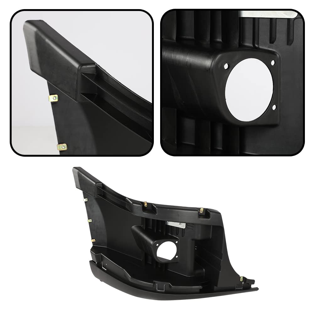 G-PLUS Bumper Reinforcement & Cover w/Fog Hole Right Passenger Side Compatible with 2008-2017 Freightliner Cascadia 2127301003 2127301007 Z2128619003 2127300005
