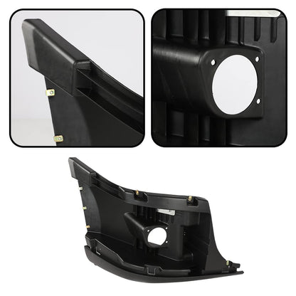 G-PLUS Bumper Reinforcement & Cover w/Fog Hole Right Passenger Side Compatible with 2008-2017 Freightliner Cascadia 2127301003 2127301007 Z2128619003 2127300005