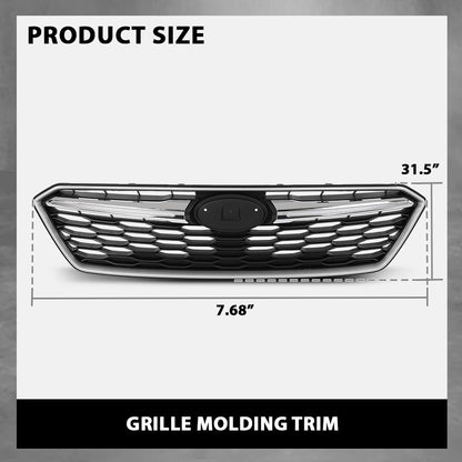 G-PLUS Bumper Grille Grill W/Chrome Molding Trim, Compatible with Subaru Impreza 2017-2019, SU1200170, SU1212105, SU1213105, SU1202104, 91122FL00B, 91123FL03B, J1010FL300, 91123FL00B Black