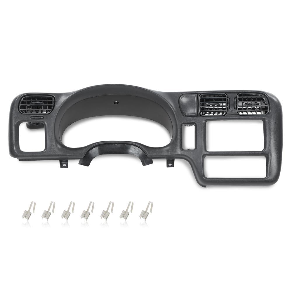G-PLUS Dashboard Bezel Cluster Dash Bezel Trim Double Din Compatible with Chevy Blazer S10 GMC Jimmy Sonoma 1998-2004 Dark Gray