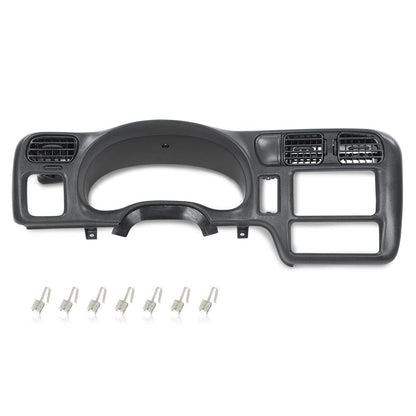 G-PLUS Dashboard Bezel Cluster Dash Bezel Trim Double Din Compatible with Chevy Blazer S10 GMC Jimmy Sonoma 1998-2004 Dark Gray