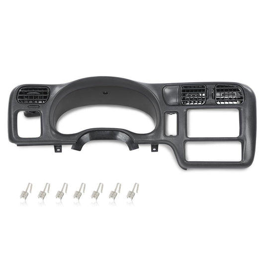 G-PLUS Dashboard Bezel Cluster Dash Bezel Trim Double Din Compatible with Chevy Blazer S10 GMC Jimmy Sonoma 1998-2004 Dark Gray