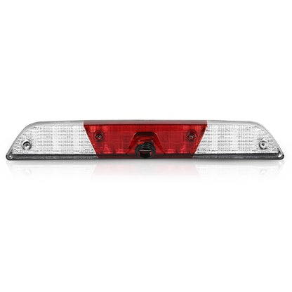 G-PLUS LED 3rd Third Brake Light w/Camera Tow Vision High Mount Fit Ford F250 F350 Super Duty 2017-2022 High Mount Stop Lamp, Red & Clear Lens Chrome Housing