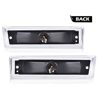 G-PLUS Amber LED Marker Light Compatible with Chevy C10 C20 C30 GMC 1981-1991 GM2550115, GM2551107 Clear Lens Front Side Marker Lamp