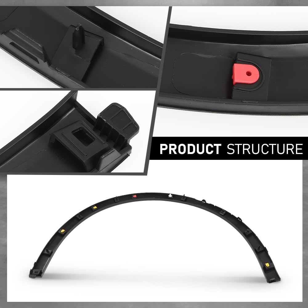 G-PLUS Front Left Fender Flare Wheel Arch Molding Trim, Compatible with Porsche Cayenne 2011-2018, Driver Side, 95855972720, 958-559-727-20, 958559727209B9