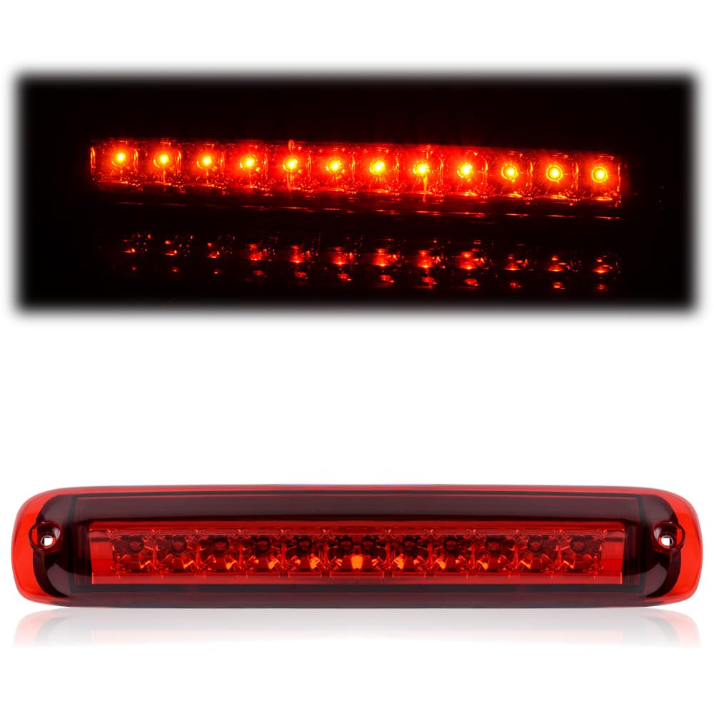 G-PLUS LED Third Brake Light Compatible with Chevy Silverado/GMC Sierra 1500 2500 3500 1999-2007 3rd Cargo Tail Stop Lamps, Red Lens Clear Housing, 16525205 5978318 923240