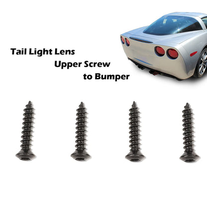 G-PLUS Bumper Tail Lamp Tail Light Lens Screw Compatible with 2005-2013 C6 Corvette 4pcs Stainless Steel Taillight Security Screws