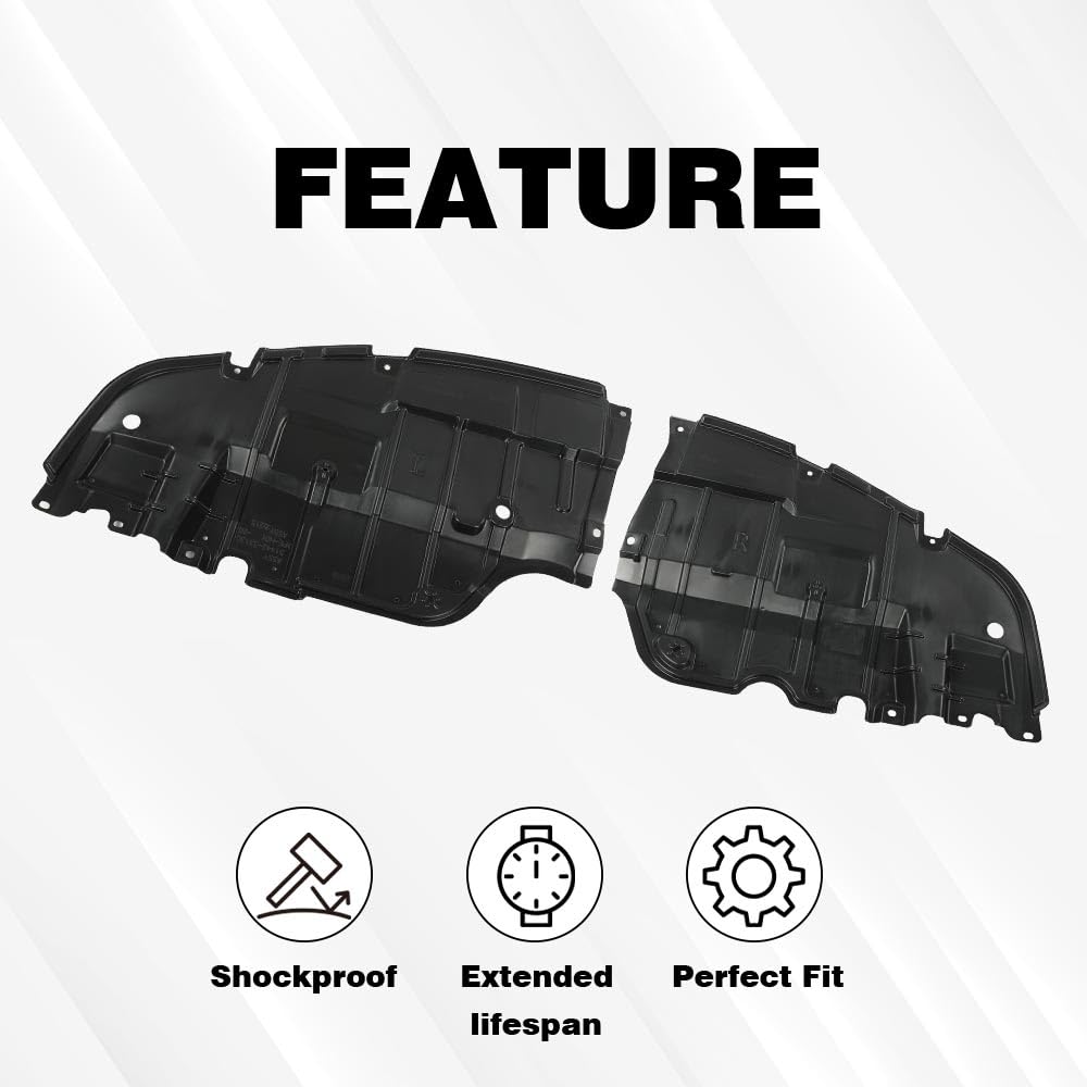 G-PLUS Engine Splash Shield Under Cover Left and Right Side Compatible with 2007-2012 ES350 Base 6 Cyl 3.5L 5144133120 5144233120 LX1228105 LX1228106