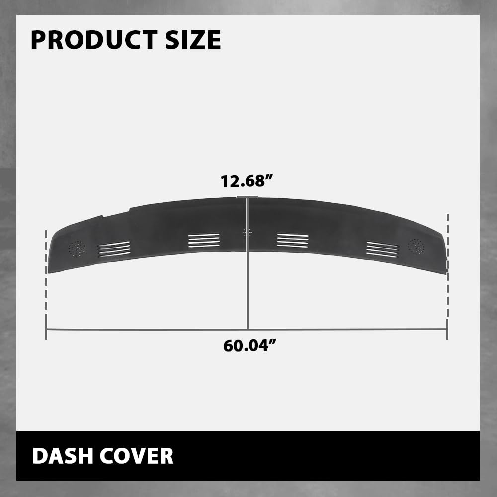 G-PLUS TPE Dash Defrost Vent Cover Cap Overlay Compatible with Dodge Ram 1500 2002-2005/ Ram 2500 3500 2003-2005 Upper Dashboard Panel (Black)