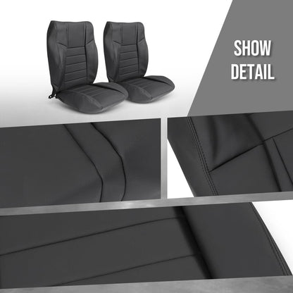 G-PLUS Front & Rear Seat Covers Full Set Compatible with Dodge Challenger SE SXT RT 2011-2014 (NOT Fit SRT8) Black