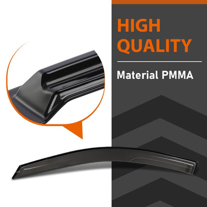 G-PLUS Window Visor Rain Guard Vent Compatible with Honda Accord 9th Gen 4 Door Sedan Model 2013-2017; Not Fit 2 Door Coupe Model or Wagon Model Impact-Resistant PMMA 4 PCS Smoky