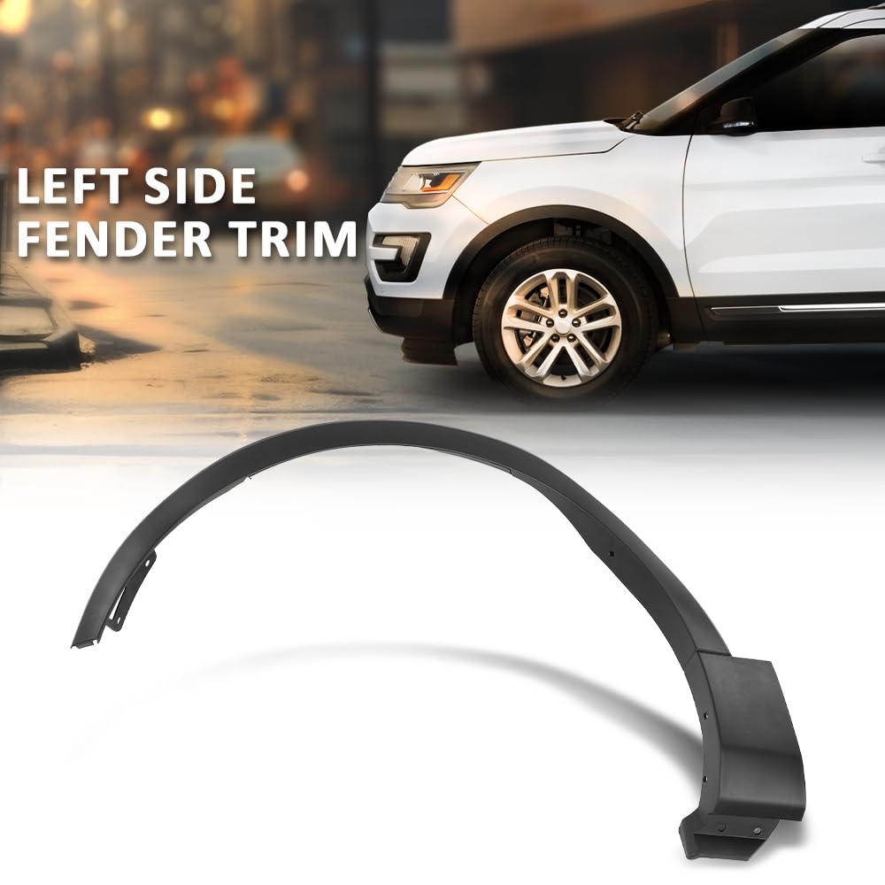 G-PLUS Front Left Fender Flare Compatible with Ford Explorer/Police Interceptor Utility 2016-2019, Left Driver Side Wheel Trim Opening Molding, FB5Z16039AB, FO1290130