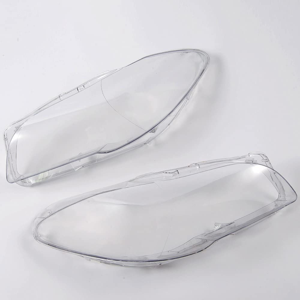 G-PLUS Left & Right Side Headlight Clear Lens Cover Replacement Lampshade Shell Compatible for BMW F10 F18 5-Series 520i 523i 525i 530i 535i 2010 2011 2012 2013 2014