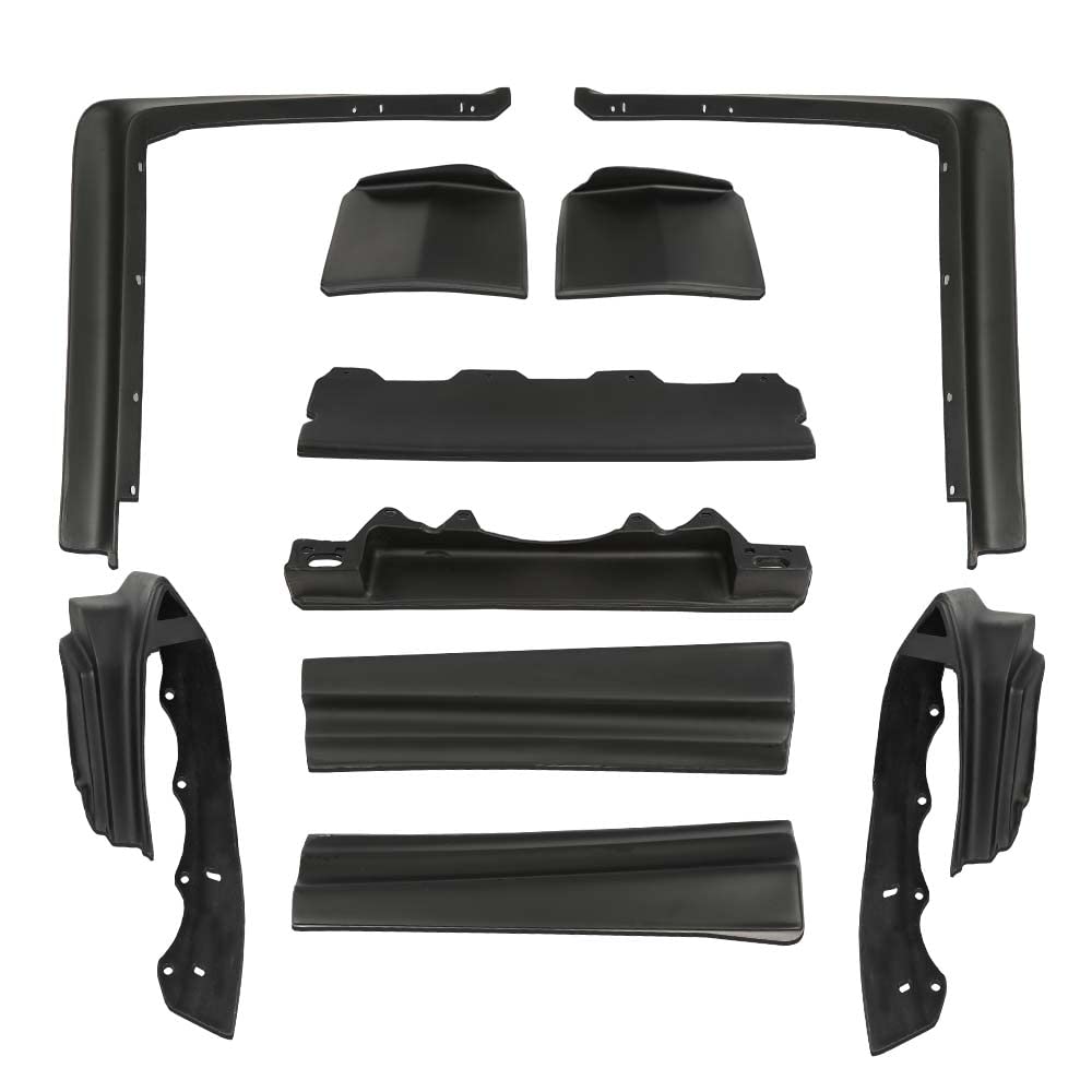 G-PLUS 10PCS Bumper Fillers Compatible with Cadillac Deville/Fleetwood/Brougham 1980-1992 Front & Rear Fiberglass Black