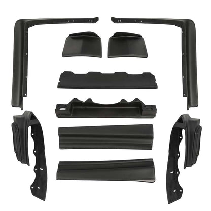 G-PLUS 10PCS Bumper Fillers Compatible with Cadillac Deville/Fleetwood/Brougham 1980-1992 Front & Rear Fiberglass Black