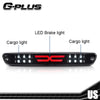 G-PLUS LED 3rd Third Center High Mount X Stop Light Lamp Compatible with 2004-2012 Chevy Colorado/GMC Canyon 2006-2008 Isuzu I-Series 3D LED Bar Tail Brake Light 15286505