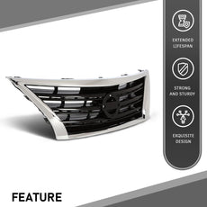 G-PLUS Grille Front Bumper Upper for Nissan Sentra SR 2013-2015 Chrome Insert Side View