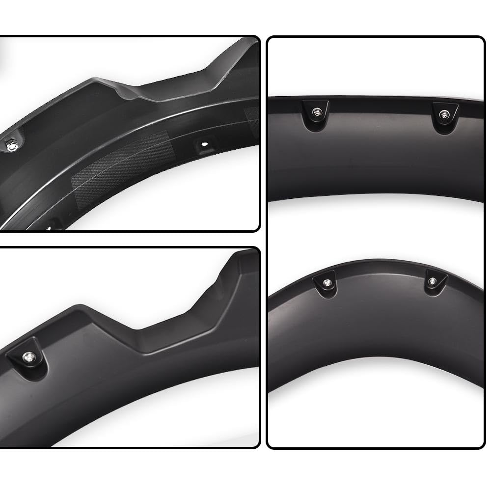 G-PLUS Fender Flares Compatible with Nissan Titan 2004-2015 w/o Bedside Lockbox, Front & Rear Wheel Cover Protector Vent Trim Smooth Pocket Riveted