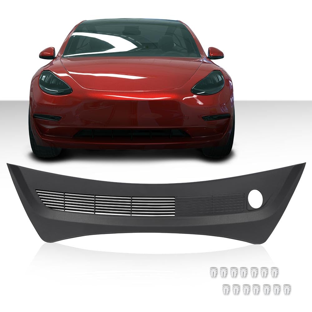 G-PLUS Windshield Wiper Cowl Rear Apron Trim Cover Panel Matte Compatible with 2017-2023 Tesla Model 3 108167500B,108167500E