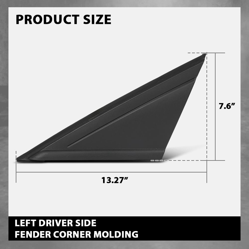 G-PLUS Left Window Mirror Fender Corner Molding Cap Triangle, Compatible with Ford Focus 2012-2018, Passenger Side, CP9Z16003A
