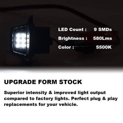 G-PLUS LED License Plate Lights Lamp Assembly Compatible With 1997-2011 Dodge Dakota/2006-2009 Mitsubishi Raider,#55055292 Bright White Pack of 2
