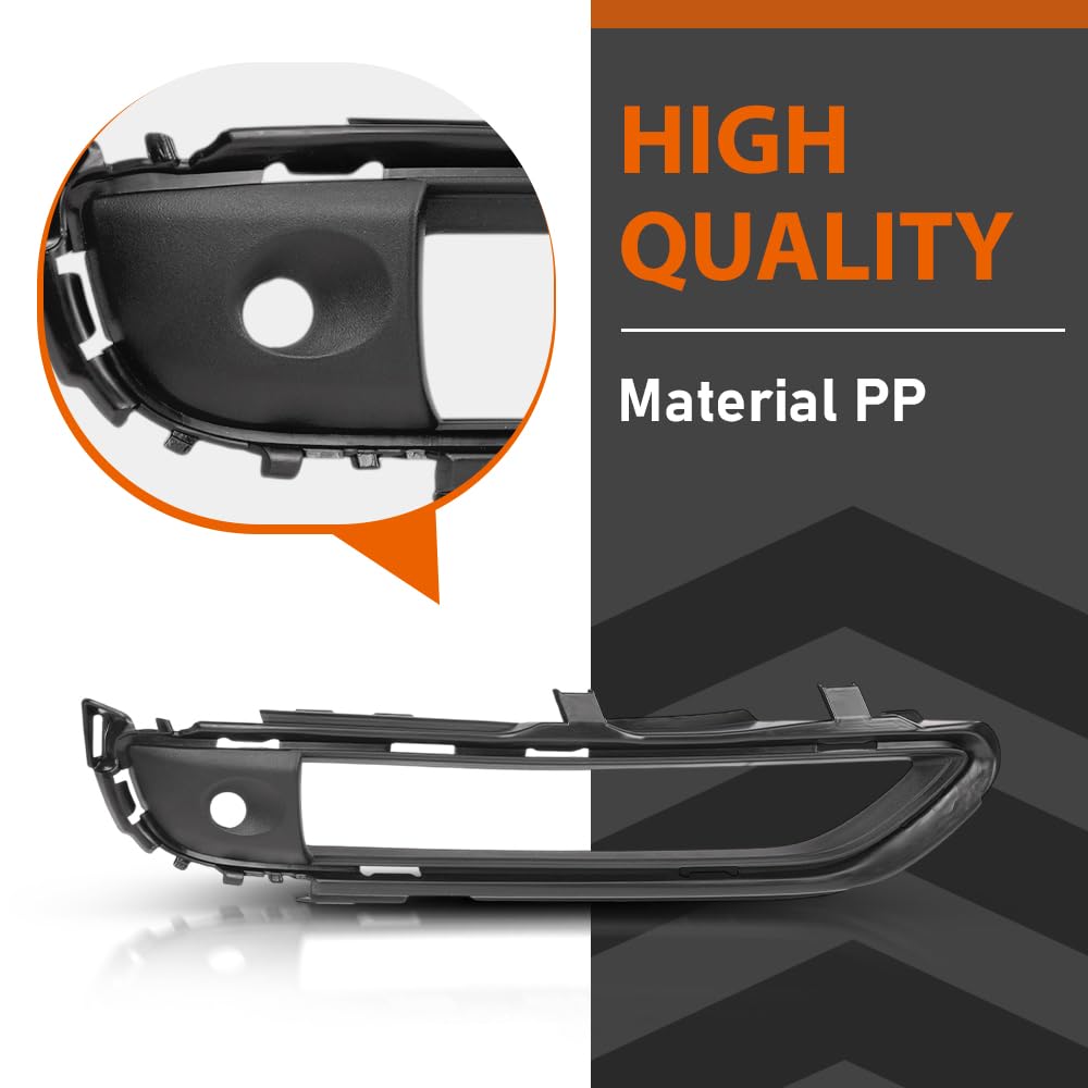 G-PLUS Front Right Side Bumper Face Bar Lower Grill Trim Cover Compatible with Porsche Cayenne Models Base and S Versions 2019-2023; Not Fit Turbo or Sport Design Package Models Black