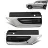 G-PLUS Bumper Fog Light Grille Grill Trim Front Left & Right Side Compatible with Volvo XC90 2020-2024 31663514, 31663515 Chrome Black