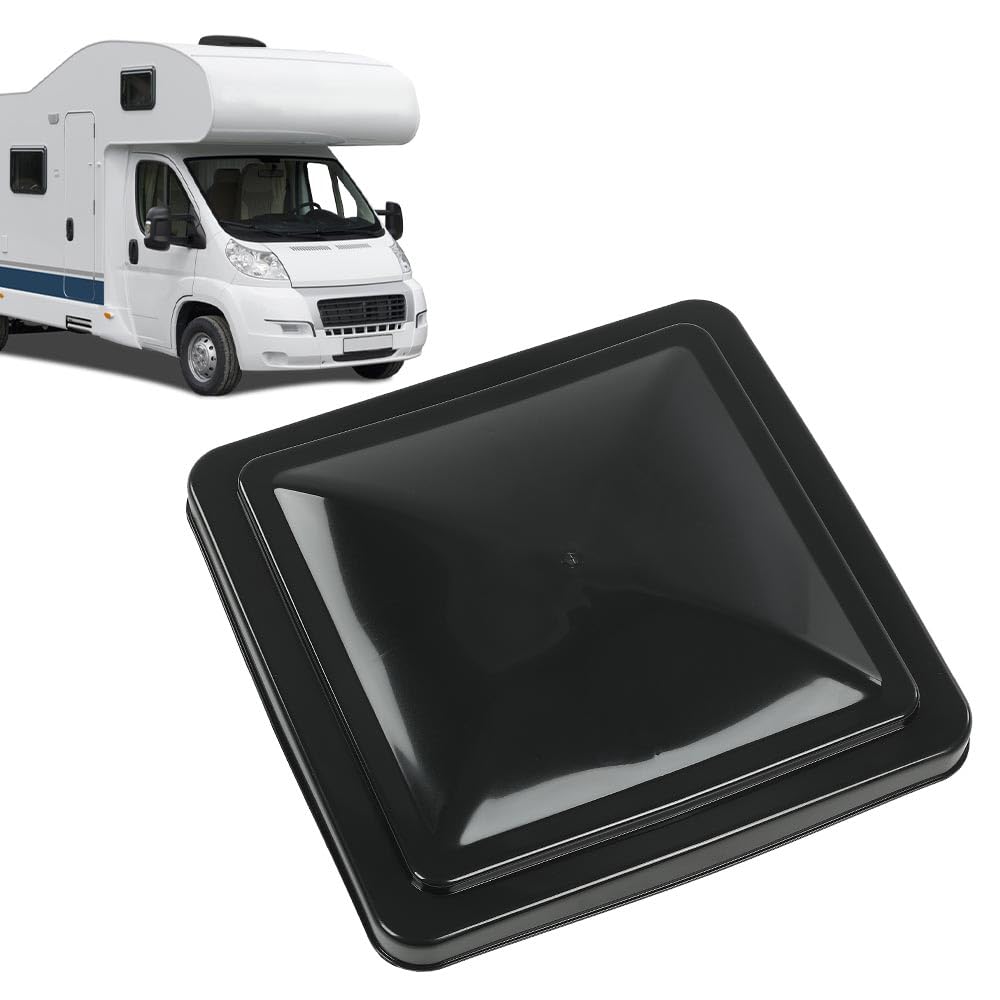 G-PLUS Replacement 14" x 14" Roof Vent Cover Camper RV Trailer Fit for Ventline pre-2008 and Elixir Style Pin 1994 and Newer Black 1pcs,Accessories is not assembled