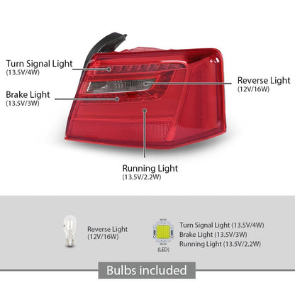 G-PLUS LED Outer Tail Light Assembly Rear Brake Lamp Right Passenger Side Compatible with Audi A6 C7 2012-2016,Not Fit for S Line/TDI / S6 Model 4G5945094A, 4G9945094B Luces Traseras