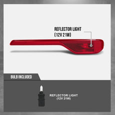 G-PLUS Rear Bumper Reflector Light for Volvo XC40 2018-2023 Right Red Close-up View