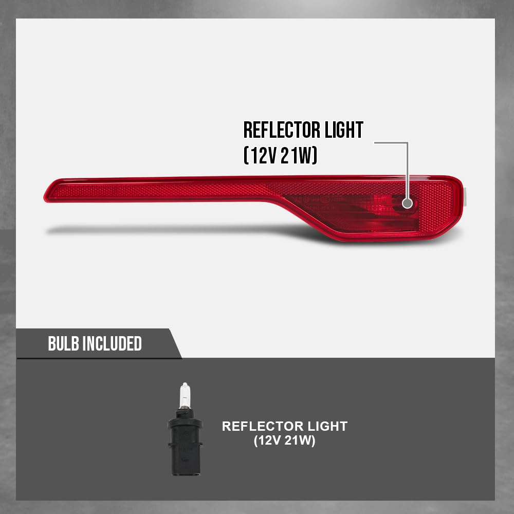 G-PLUS Right Rear Bumper Reflector Light Without Bulb Compatible with Volvo XC40 2018-2023 31656866 Red