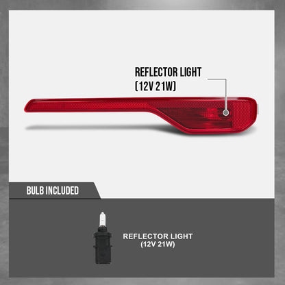 G-PLUS Right Rear Bumper Reflector Light Without Bulb Compatible with Volvo XC40 2018-2023 31656866 Red