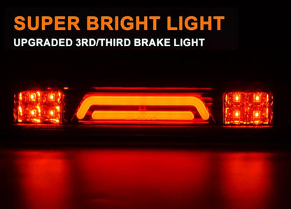 G-PLUS Rear LED Third Brake Light Compatible with Ford F150 Lobo 2004 2005 2006 2007 2008/ Ford Explorer Sport Trac 2007-2010/ Lincoln Mark LT 2006-2008 3RD Cargo Led Tail Lamps Red Lens Black Housing