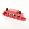 G-PLUS 4 Post Busbar Power Distribution Block with Cover,Busbar Power Battery Terminal Distribution Block 5/16" Posts 12V 250A, 4 Post Power Distribution Block Bus Bar Red