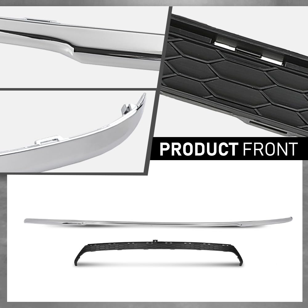 G-PLUS Rear Lower Bumper Cover Molding Trim Compatible with Honda Accord Sedan 4 Door 2016-2017 Black 2PCS