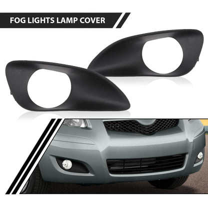 G-PLUS Front Bumper Fog Light Driving Lamp Cover Trim Compatible with Toyota Yaris Sedan 2007-2013/Fit Toyota Vios Limo (XP90) 2007-2013/Fit Belta 2006-2012 52127-0D190, 52128-0D090