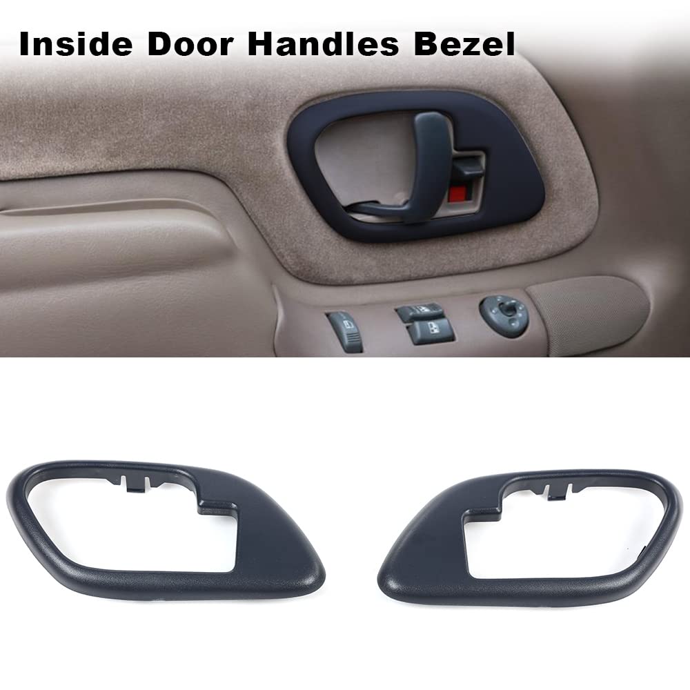 G-PLUS Interior Door Handle Trim Bezel 2pcs Compatible with 1995-2002 Chevy C3500 Truck 1995-2000 GMC C2500 Truck 1995-1999 GMC Suburban K1500 15708081 15708082