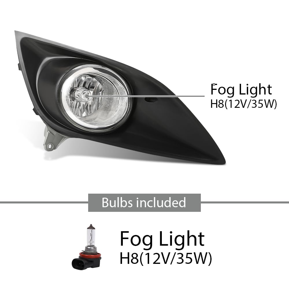 G-PLUS Pair Fog Lights Lamps Assembly, Compatible with Hyundai Veloster Turbo 2013-2016, LH Driver & RH Right Side 2PCS, 865232V500, 865242V500