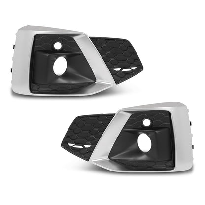 G-PLUS Front Bumper Fog Light Cover Left+Right Side Compatible with Audi A5 S5 2020 2021 2022 2023 8W6807681T3Q7 Chrome Black